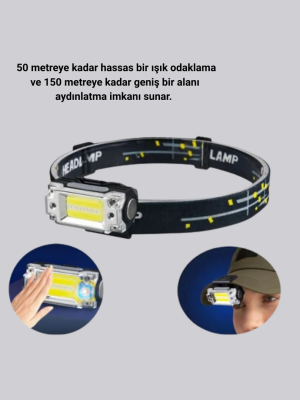 Şarj Edilebilir LED KAFA Feneri 215 Lümen XPE COB Güçlü Aydınlatma