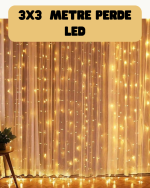 3x3 Metre Perde LED Işık Sıcak  Şelale Tasarım Dekoratif Aydınlatma - Görsel 5