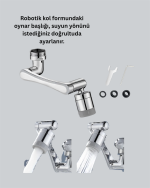 Çok Yönlü Dönebilen Musluk Başlığı 2 Fonksiyonlu Su Akışı - Görsel 3