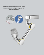 2 Modlu 1080° Dönebilen Musluk Başlığı Esnek 3 Eklemli Hareketli Tasarım