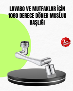 2 Modlu 1080° Dönebilen Musluk Başlığı Esnek 3 Eklemli Hareketli Tasarım - Görsel 5