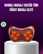 Ergonomik Derin Yoğurmalı Boyun Bel Sırt Masaj Cihazı Priz Çakmak Girişli - Görsel 5