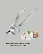 Metal Sarımsak Ezici Ergonomik Tutma ve Güçlü Presleme - Görsel 3