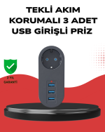 Isıya Dayanıklı 3 USB Portlu Güvenlikli Priz – Akıllı Enerji Yönetimi - Görsel 5