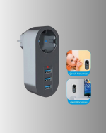 Çocuk Korumalı Termal Priz - 3'lü USB Şarj ve Akım Koruması