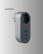 Çocuk Korumalı Termal Priz - 3'lü USB Şarj ve Akım Koruması - Görsel 2
