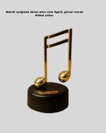 Altın Nota Figürlü Müzik Kutusu - Görsel 4