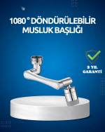 Dönen Musluk Başlığı 1080 Derece Ayarlanabilir Filtreli Sprey Uç - Görsel 5