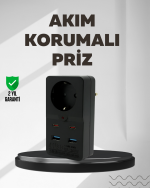 Tip Akım Koruma Prizi 10A 2500W USB Type C Destekli - Görsel 5
