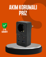 Akım Korumalı Priz 4 USB Type C Destekli Yüksek Isı Dayanımlı - Görsel 5