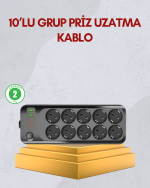 10 Prizli Uzatma Kablosu Termal Koruma USB Type-C Hızlı Şarj 2500W - Görsel 5