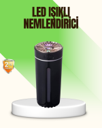LED Işıklı Aromaterapi Hava Nemlendirici Ultrasonik Sessiz Nem Ayarı - Görsel 5