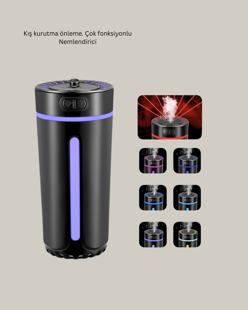 1244455_7-35.png LED Işıklı Aromaterapi Hava Nemlendirici Ultrasonik Sessiz Nem Ayarı - Görsel 1