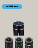 LED Işıklı Aromaterapi Hava Nemlendirici Ultrasonik Sessiz Nem Ayarı - Görsel 2