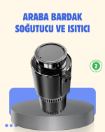 Araç İçi Akıllı Bardaklık Isıtıcı Soğutucu Dijital Ekranlı - Görsel 5