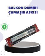 25x60 Balkon Askılığı Kare Demir Uyumlu Hava Dayanıklı Çamaşır Askısı - Görsel 5