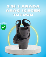 Çiftli Araba Bardak Tutucu Karbon Fiber Görünümlü 360° Ayarlı - Görsel 5