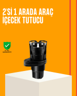 Oto Bardak Tutucu 360° Döner Çift Bölmeli Karbon Fiber Tasarım - Görsel 5