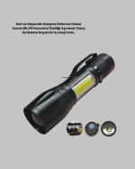 4 Mod Şarjlı Işıldak | Ultra Güçlü Cree LED | Su Geçirmez Alüminyum Gövde - Görsel 3