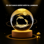 LED Işıklı Yunus Küre Ahşap Standlı Modern Dekoratif Aksesuar - Görsel 5
