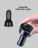 Polygold Quick Charger 55W Araç Şarj Cihazı PD USB C Destekli - Görsel 3