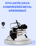 DC 12V Metal Hava Kompresörü Araç Lastik Şişirme 35L/Dk - Görsel 5