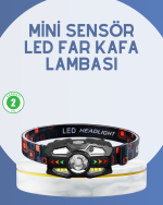El Sensörlü LED Far Suya Dayanıklı Şarjlı Kafa Lambası - Görsel 5