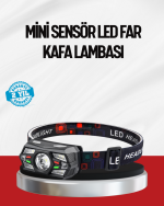 Sensörlü LED Kafa Lambası Kırmızı Beyaz Işık Ayarlanabilir - Görsel 5