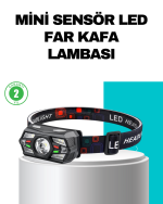 Hareket Sensörlü Şarjlı LED Far Suya Dayanıklı Çok Modlu - Görsel 5