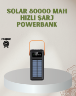 Powerbank Solar Fenerli Çoklu Kablolu Taşınabilir Şarj Aleti - Görsel 5