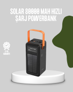 80000 mAh Solar Powerbank Göstergeli Fenerli Hızlı Şarj Taşınabilir Şarj Cihazı - Görsel 5