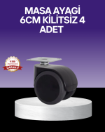 Çok Amaçlı Kilitsiz Masa Ayağı Tekerleği 6 cm - Görsel 5