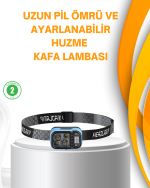Su Geçirmez LED Kafa Lambası 53 Çalışma Modu Güç Ekranlı - Görsel 5