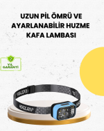 Üç Renkli LED Kafa Feneri 53 Mod Güç Göstergeli Type C Şarjlı - Görsel 5