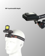 Şarjlı LED Kafa Lambası 800 Lumen COB XPE Ayarlanabilir Başlıklı - Görsel 4