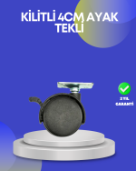 Dolap ve Raflar İçin 4 cm Kilitli Tekerlek Tekli - Görsel 5