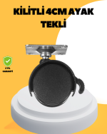 4 cm Kilitli Mobilya Tekerleği Tekli Sessiz ve Dayanıklı - Görsel 5
