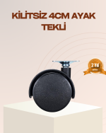 4 cm Kilitsiz Mobilya Ayağı Tekli Kolay Dönen Masa ve Sehpa Ayağı - Görsel 5