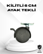 Kilitli 6 cm Masa Ayağı Tekli Döner Tekerlek - Görsel 5