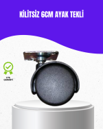 6 cm Kilitsiz Masa Ayağı Tekli Döner Tekerlek - Görsel 5
