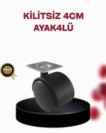 4 cm Döner Ayak Kilitsiz 4 Adet Mobilya ve Sehpa Ayağı - Görsel 5