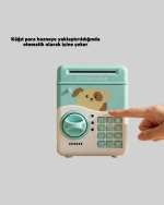 Su Yeşili Işıklı Sesli Elektronik Şifreli Çocuk Kumbarası - Görsel 4