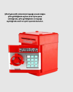 ATM Görünümlü Kırmızı Elektronik Şifreli Kumbara - Görsel 3