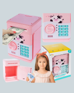 Pembe Şifreli Eğitici ATM Kasa Çocuk Kumbarası - Görsel 4