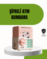 ATM Tasarımlı Pembe Işıklı Sesli Çocuk Kumbarası - Görsel 5