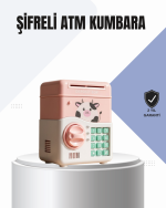 Pembe Elektronik Şifreli Otomatik Para Çeken ATM Kumbarası - Görsel 5