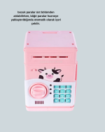 Pembe ATM Kasa Görünümlü Elektronik Şifreli Çocuk Kumbarası