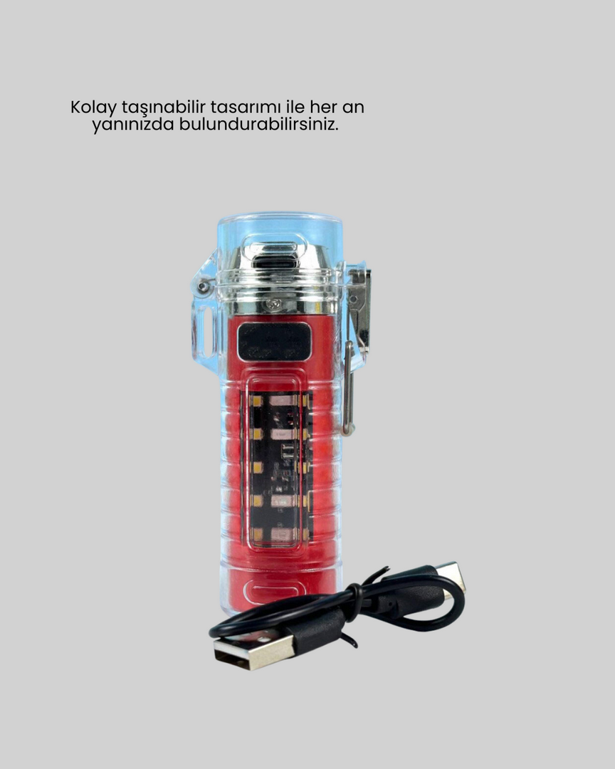 1248687_10-134.png Çok Fonksiyonlu Elektrikli Çakmak El Feneri Özellikli - Görsel 1