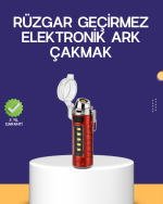 USB Şarjlı Rüzgar Geçirmez Elektrikli Çakmak El Fenerli - Görsel 5