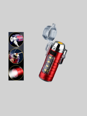 USB Şarjlı Rüzgar Geçirmez Elektrikli Çakmak El Fenerli